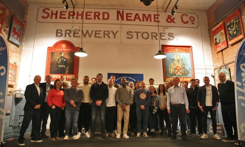 Kent cricketers enjoy pre-season tour of Shepherd Neame brewery