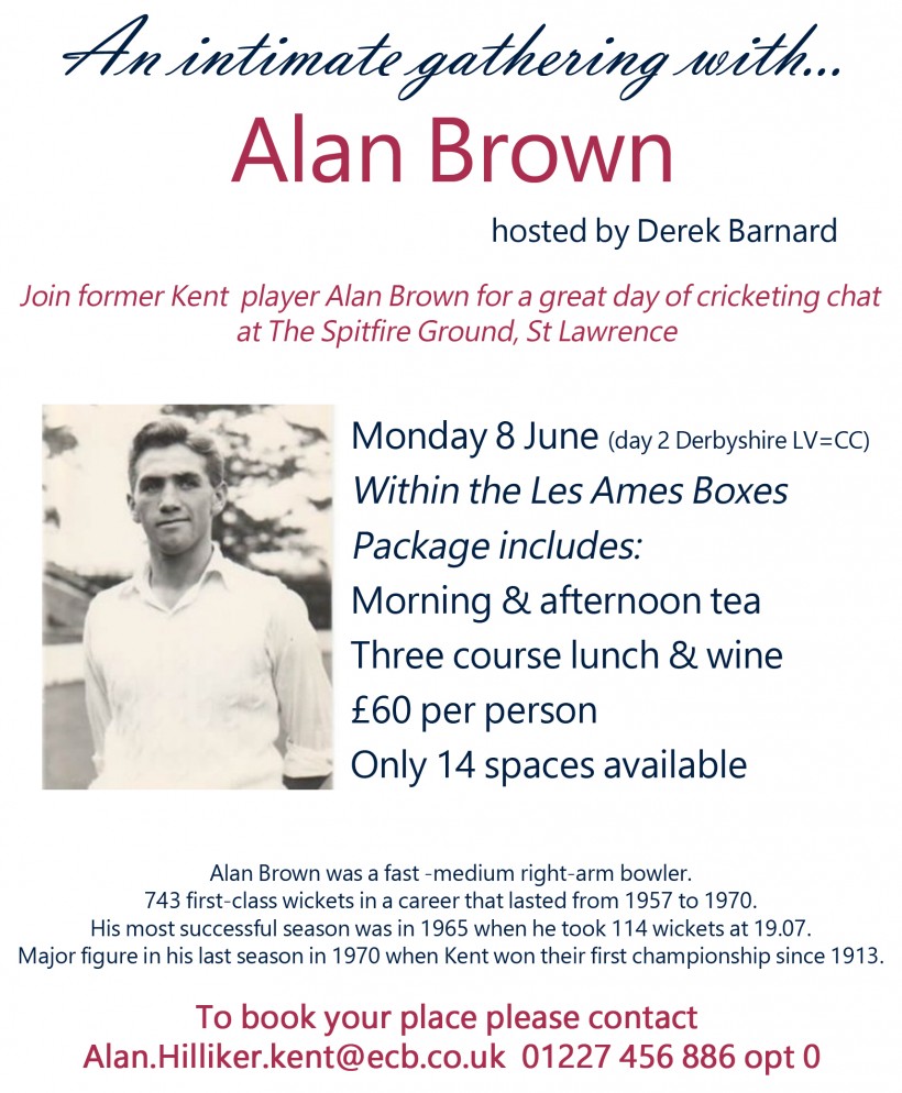 An intimate gathering with ex-Kent fast bowler Alan Brown