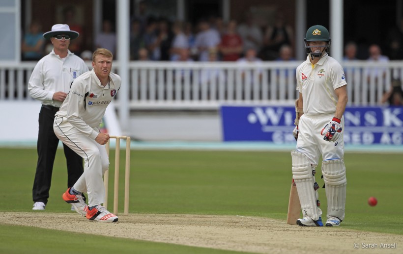 Kent v Australia: Riley takes 3 wickets and Mitch Marsh hits ton on day 3
